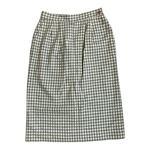 Pendleton Gray and White Checkered Midi Skirt
